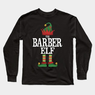 Barber Elf Matching Family Group Christmas Party Pajamas Long Sleeve T-Shirt